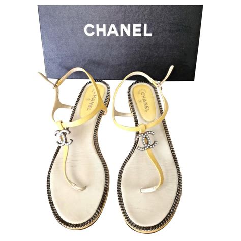 chanel sandals yellow